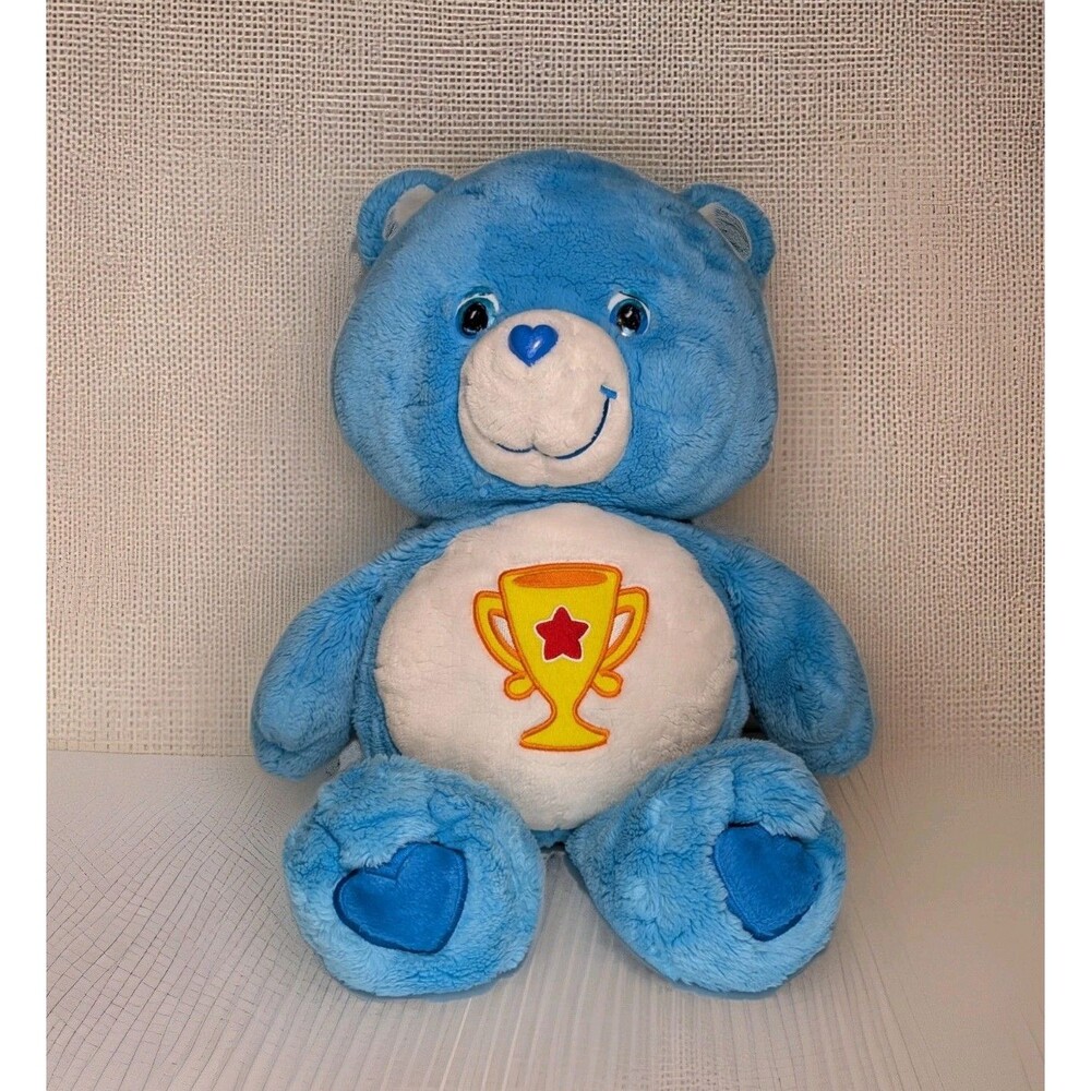 Care Bears Champ Bear Blue White 24" Jumbo Large Y2K Plush 2003 TCFC Vintage